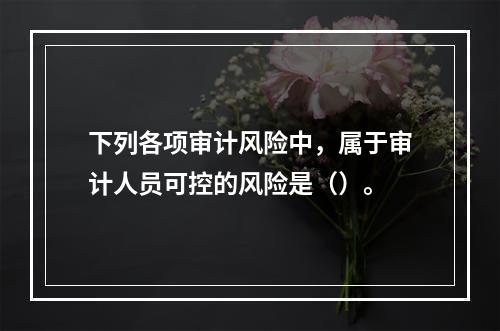 下列各项审计风险中，属于审计人员可控的风险是（）。