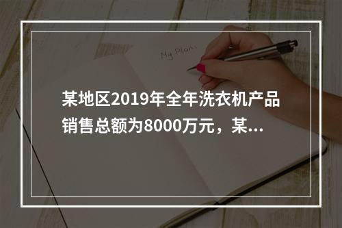 某地区2019年全年洗衣机产品销售总额为8000万元，某洗衣