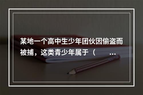 某地一个高中生少年团伙因偷盗而被捕，这类青少年属于（　　）。