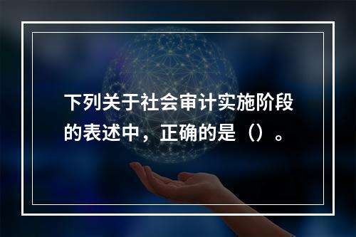 下列关于社会审计实施阶段的表述中，正确的是（）。