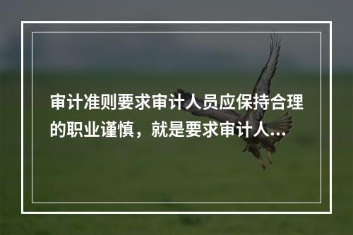 审计准则要求审计人员应保持合理的职业谨慎，就是要求审计人员必