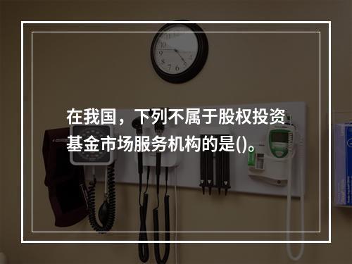 在我国，下列不属于股权投资基金市场服务机构的是()。