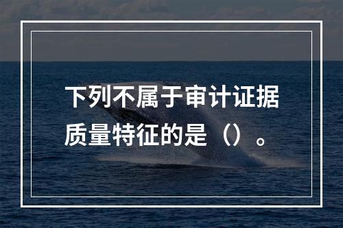 下列不属于审计证据质量特征的是（）。