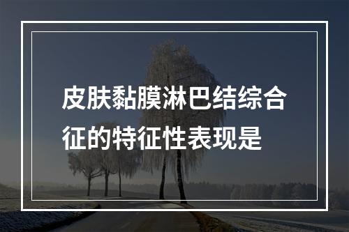 皮肤黏膜淋巴结综合征的特征性表现是