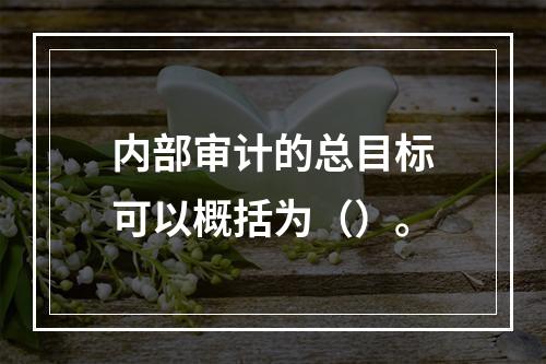 内部审计的总目标可以概括为（）。