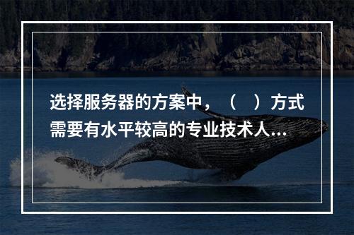 选择服务器的方案中，（　）方式需要有水平较高的专业技术人员