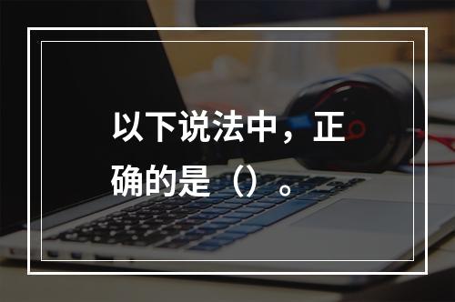 以下说法中，正确的是（）。