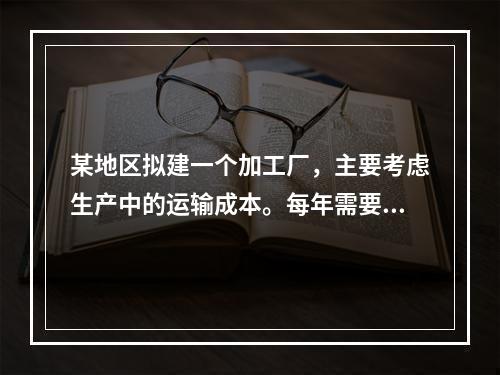 某地区拟建一个加工厂，主要考虑生产中的运输成本。每年需要由A