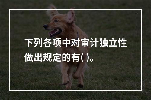 下列各项中对审计独立性做出规定的有( )。