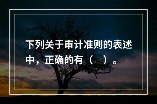 下列关于审计准则的表述中，正确的有（　）。