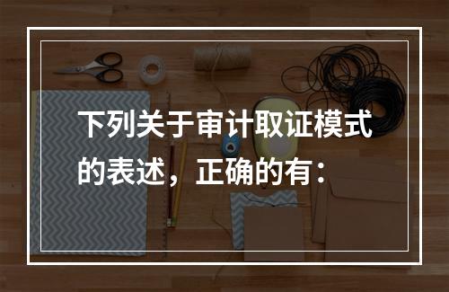 下列关于审计取证模式的表述，正确的有：