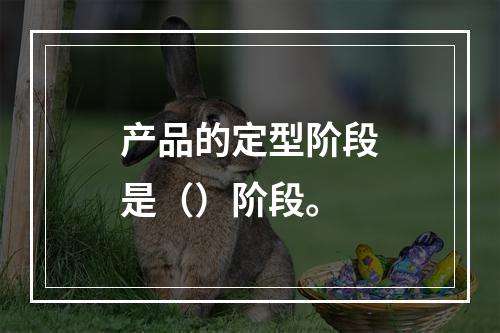 产品的定型阶段是（）阶段。