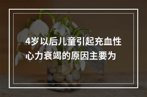 4岁以后儿童引起充血性心力衰竭的原因主要为