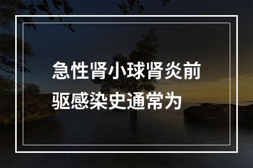 急性肾小球肾炎前驱感染史通常为