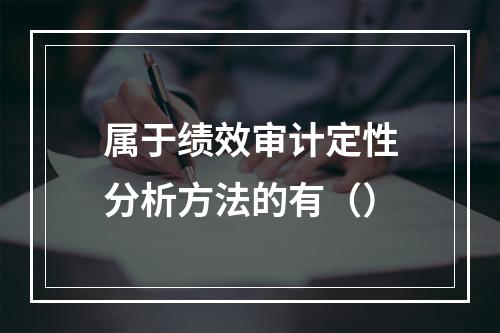 属于绩效审计定性分析方法的有（）