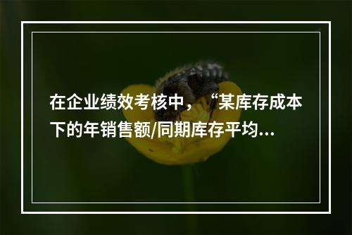 在企业绩效考核中，“某库存成本下的年销售额/同期库存平均价