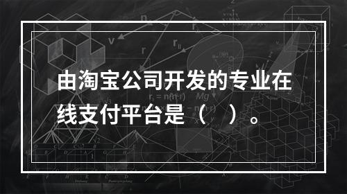 由淘宝公司开发的专业在线支付平台是（　）。