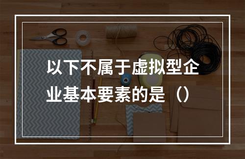 以下不属于虚拟型企业基本要素的是（）