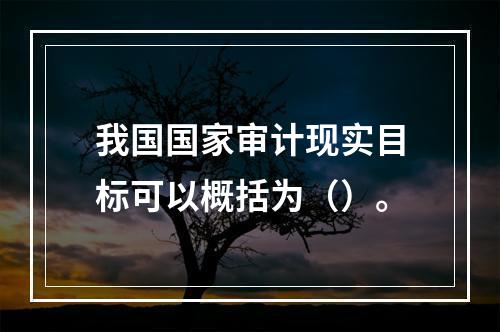 我国国家审计现实目标可以概括为（）。