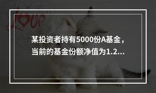 某投资者持有5000份A基金，当前的基金份额净值为1.2元。