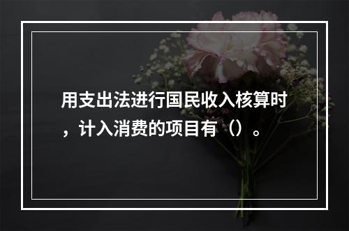 用支出法进行国民收入核算时，计入消费的项目有（）。