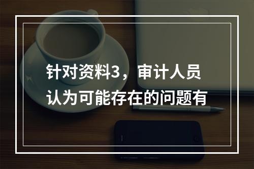 针对资料3，审计人员认为可能存在的问题有