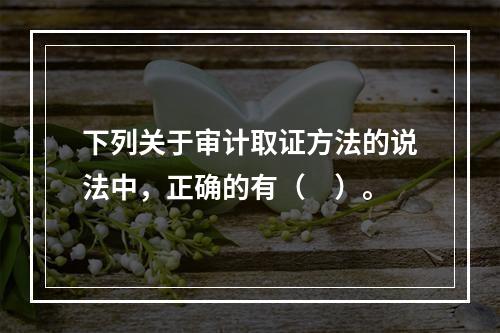 下列关于审计取证方法的说法中，正确的有（　）。