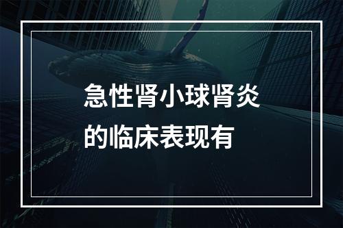 急性肾小球肾炎的临床表现有