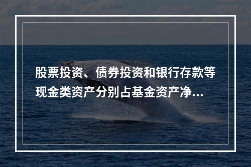 股票投资、债券投资和银行存款等现金类资产分别占基金资产净值的