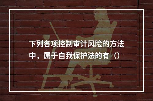 下列各项控制审计风险的方法中，属于自我保护法的有（）