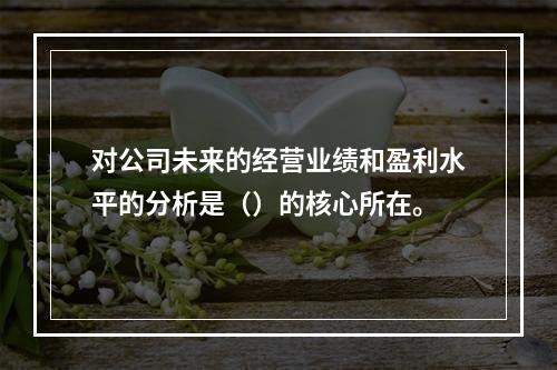 对公司未来的经营业绩和盈利水平的分析是（）的核心所在。