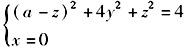 曲线x2+4y2+z2=4与平面x+z=a的交线在yOz平面