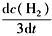 反应N2+3H2→2NH3的平均反应速率可表示为-dc（N
