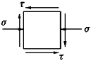 图5-6-2所示圆轴固定端最上缘A点的单元体的应力状态是（
