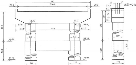 图中左图为桥墩（）图，右图为（）图。
