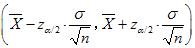 当σ2已知时，总体均值μ在1-α置信水平下的置信区间为（　　