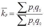 若以p表示价格，q表示数量，则派氏物量指数的计算公式为（　　