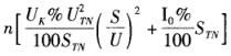 设n台相同的变压器并列运行，变压器运行电压为U(kV)，通过