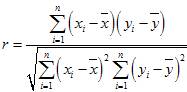 相关分析中，相关系数的计算公式是（　　）。