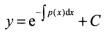 方程y′=p(x)y的通解是()。