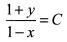 微分方程(1+y)dx-(1-x)dy=0的通解是()。