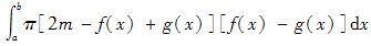 设f(x)、g(x)在区间[a，b]上连续，且g(x)＜f(