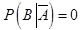 假设事件A和B满足P(B｜A)=1，则()。