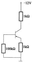 晶体管电路如下图，已知各晶体管的β=50，那么晶体管处于放