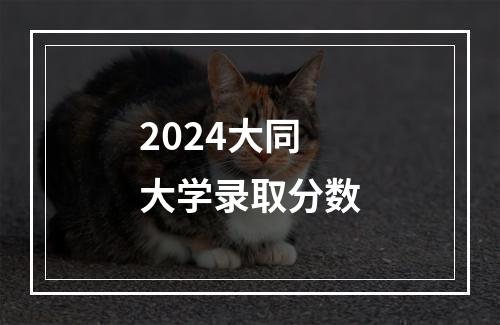 2024大同大学录取分数