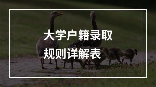 大学户籍录取规则详解表