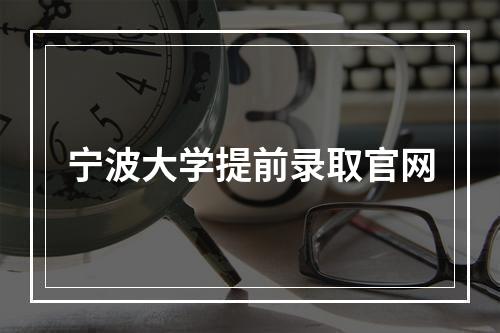 宁波大学提前录取官网