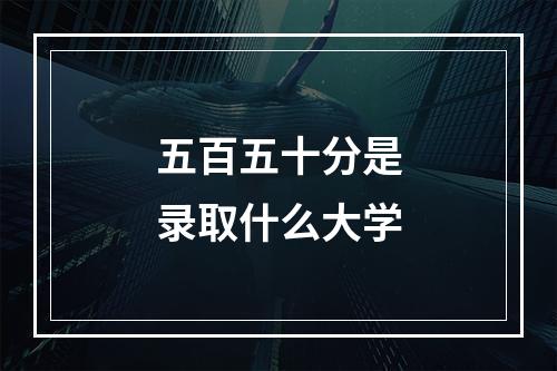 五百五十分是录取什么大学