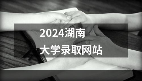 2024湖南大学录取网站