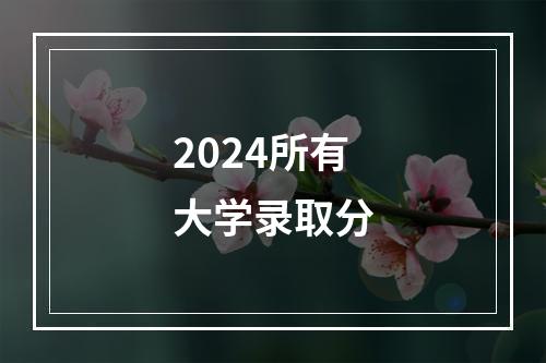 2024所有大学录取分